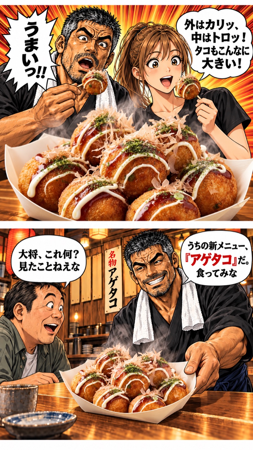外はカリッ中はトロッ。新メニューのアゲタコを常連に出す